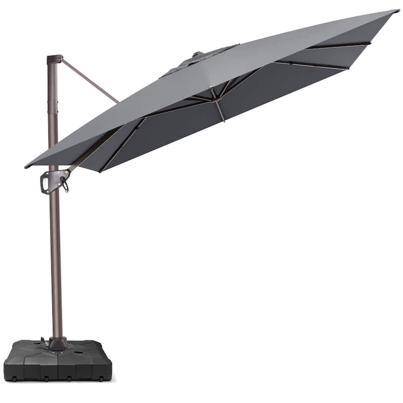 11 x 9 FT Outdoor Patio Offset Cantilever Umbrella with Base