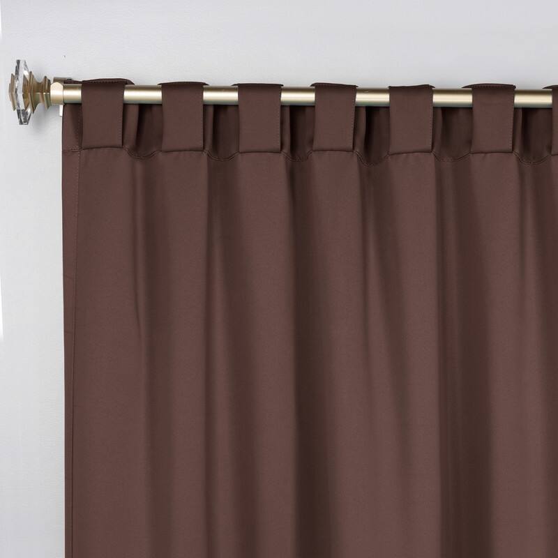 Superior Solid Machine Washable Room Darkening Blackout Curtains with Back Tabs, Set of 2