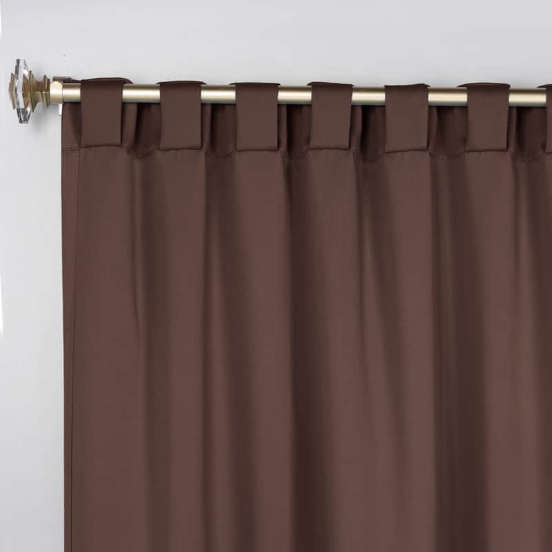 Superior Solid Machine Washable Room Darkening Curtains with Back Tabs, Set of 2