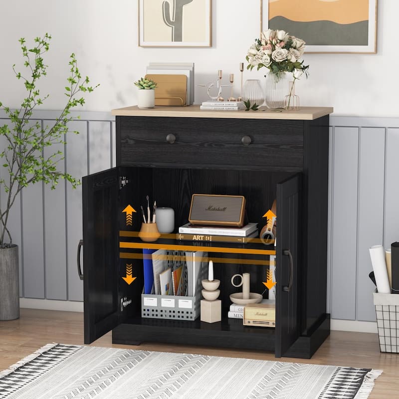 Kitchen Storage Cabinet, Modern Buffet Cabinet with Storage, Coffee Bar with 2 Drawers and 2 Doors