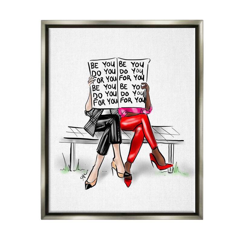 Stupell Be You Confidence Phrase Framed Floater Canvas Wall Art, Design by Alison Petrie - 25 x 31 - Grey