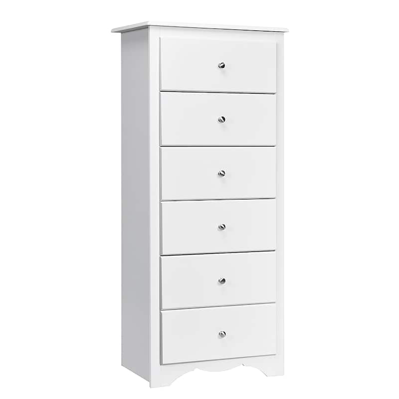 6 Drawer Chest Wooden Dresser Clothes Organizer Bedroom - Wine