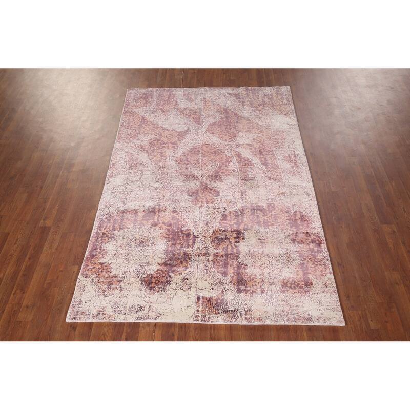 Abstract Modern Area Rug Hand-Knotted Wool Carpet - 4'10"x 7'8"