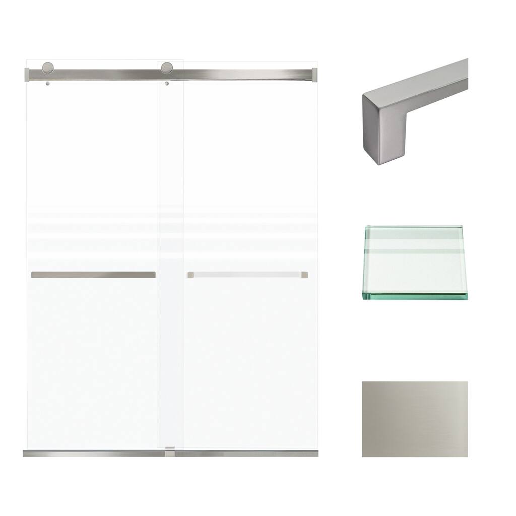 Transolid BRP608008F-S 80" High x 60" Wide Bypass Frameless Shower