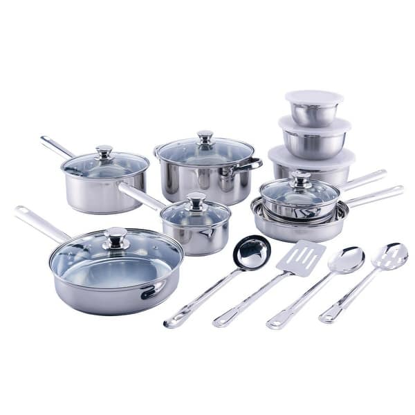Cooks Standard Classic Stainless Steel Cookware Set 10-Pieces, 18/10  Stainless Steel Pots and Pans Kitchen Cooking Set, Silver 