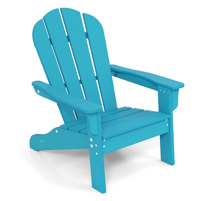 Costway Kids Adirondack Chair with High Backrest Armrests Fire Pit - See Details - Turquoise