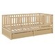 preview thumbnail 40 of 58, Twin Size Wood Daybed with Fence Guardrails and 2 Drawers, Split into Independent Floor Bed & Daybed