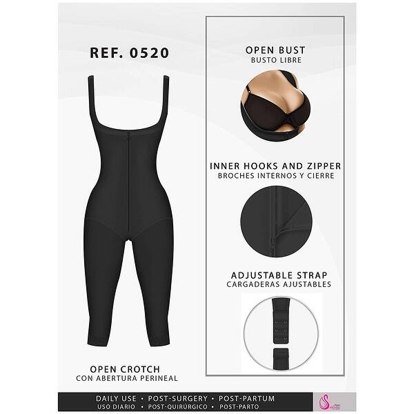 Shop Salome 0520 Women Post Surgery Full Body Shaper With Black