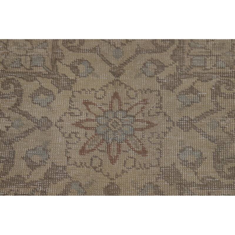 Medallion Tabriz Persian Vintage Rug Hand-Knotted Wool Carpet - 9'9" x 12'8"