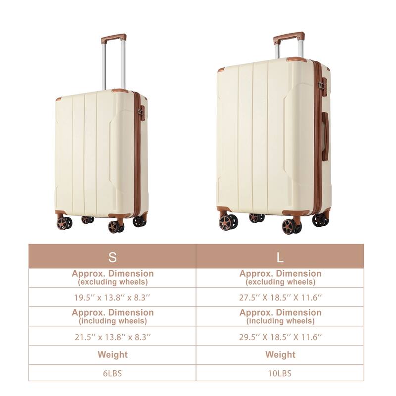 Lightweight ABS 2-Piece Luggage Set with 28" Expandable Suitcase and TSA Lock (20/28)