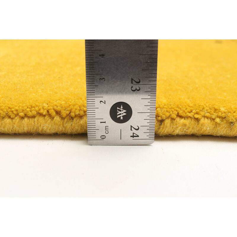 ECARPETGALLERY Hand Loomed Kashkuli Gabbeh Gold Wool Rug - 3'1 x 4'11