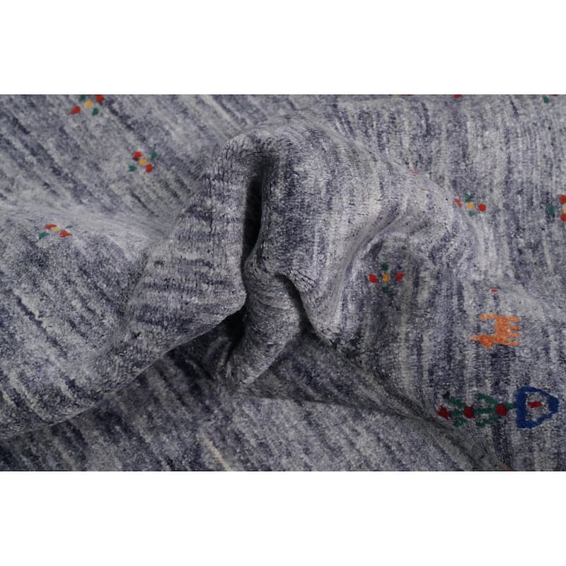 Hand Knotted Oriental 100% Wool Carpet Tribal Animal Pictorial Purples Gabbeh Area Rug - 12' 1'' X 9' 0''
