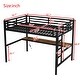 preview thumbnail 7 of 5, Modern Full XL Metal Loft Bed with Power Outlet and LED Lighted