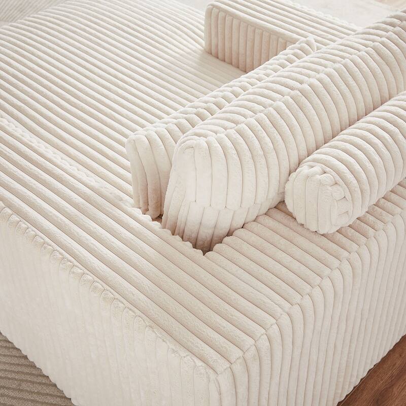 75 Inch Corduroy Sponge Sofa Lounge Chair