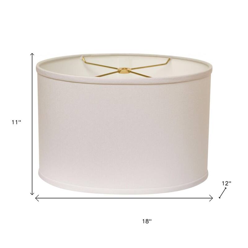 HomeRoots White No Slub Innsbruck Oval Lamp Shade - 12" L x 18" W x 11" H