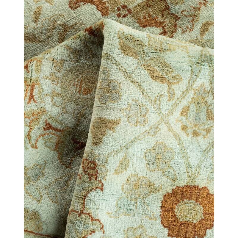 Overton Hand Knotted Wool Vintage Inspired Modern Contemporary Overdyed Gray Area Rug - 4' 1" x 6' 0"