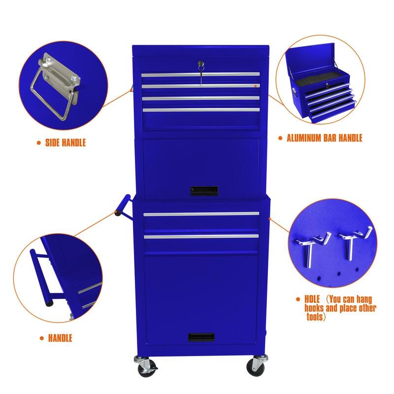 Rolling Tool Chest Storage Cabinet Tool Box with Wheels & 6 Drawers