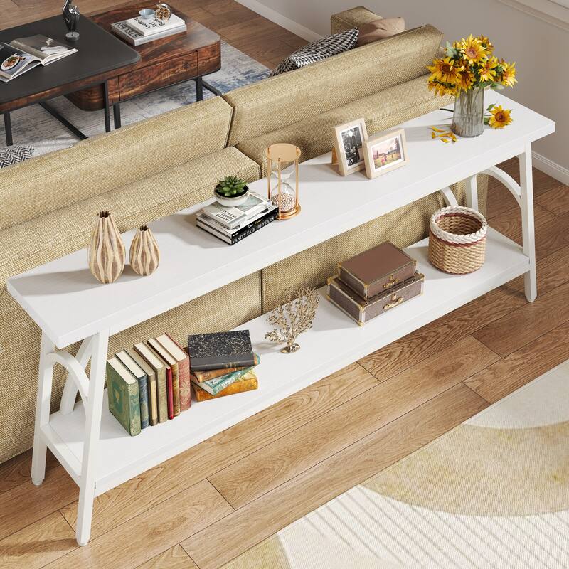 70.8”Sofa Tables, 2 Tier Extra Long Console Tables for Entryway