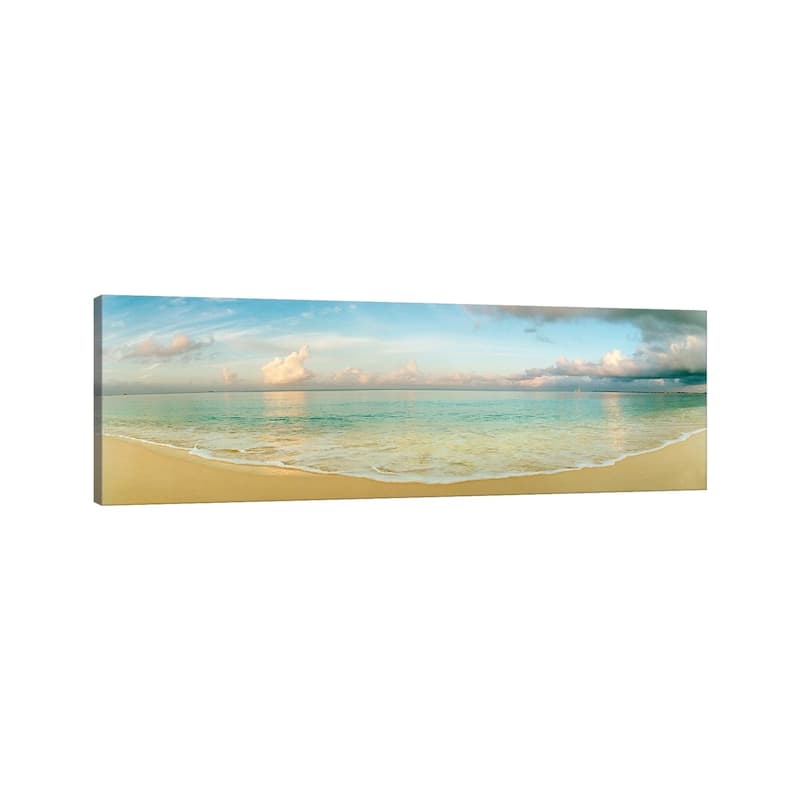 iCanvas "Cloudy Beachscape, Seven Mile Beach, Grand Cayman, Cayman Islands" by Panoramic Images Canvas Print