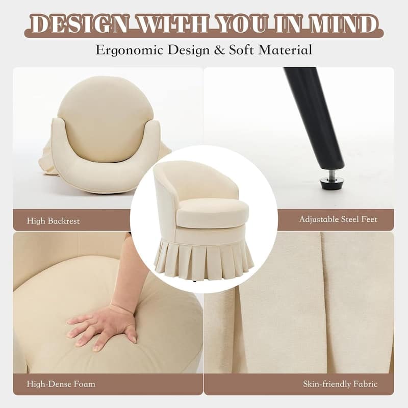 Mid Century Upholstered Cozy Accent Dining Chair for Bedroom, Living Room, or Dining Room