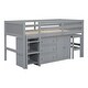 preview thumbnail 9 of 20, Twin Size Low Loft Bed With Pull-Out Desk,Drawers,Cabinet and Shelves for Home
