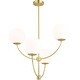 preview thumbnail 1 of 9, Vaxcel Lighting H0295 Avers 4 Light 26" Wide Chandelier with Frosted Natural Brass