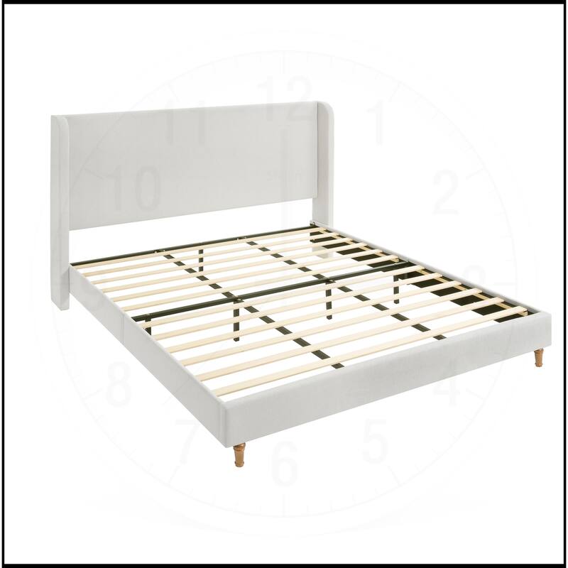 Premium Chenille Minimalist Designs Upholstered Platform Bed