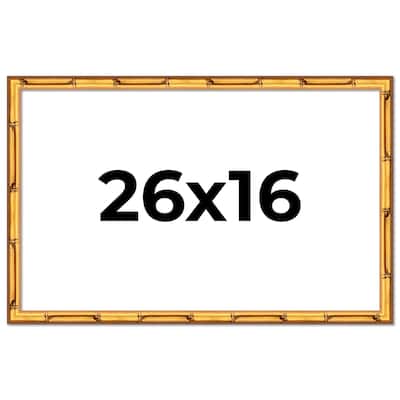 26x16 Frame Gold Bamboo Solid Wood Picture Frame | 1 Inch Moulding