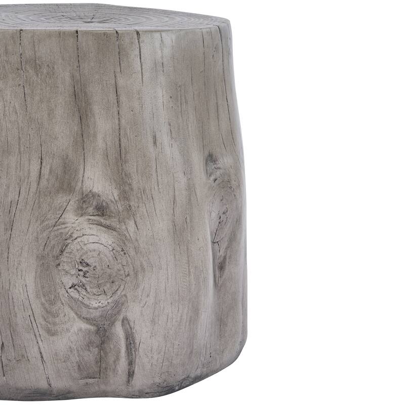Christopher Knight Home - Alder 16.54"H Outdoor Rustic Faux Wood Tree-Stump MGO Side Table, Fully Assembled - 17.32"