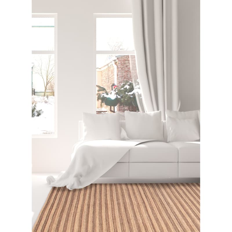 ECARPETGALLERY Flat-Weave Boho Brown Wool Kilim - 13'5 x 11'4