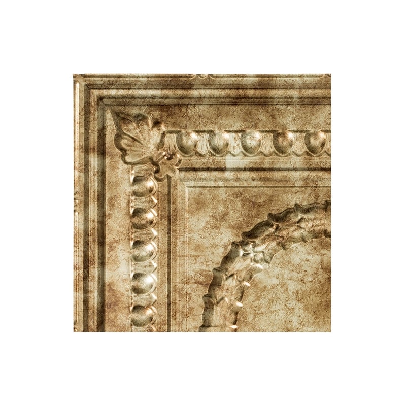 FASÄDE Rosette Decorative Vinyl 2ft x 2ft Lay in Ceiling Panel in Bermuda Bronze (5 Pack) - 12in x 12in Sample - Bermuda Bronze