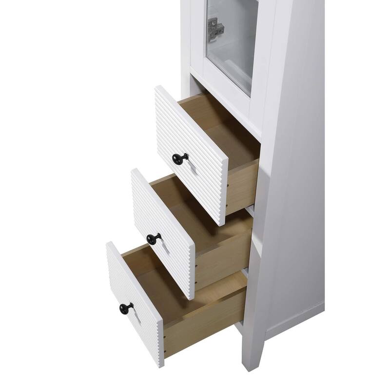 Kensington 16-28 Inch Bath Storage Glass Cabinet