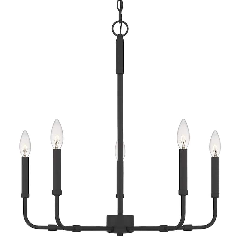 Bellevue Della 5 Light 24" Wide Taper Candle Chandelier - Matte Black