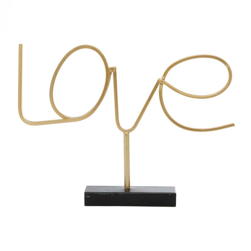 The Novogratz Gold Metal Love Sign Home Decorative Sign
