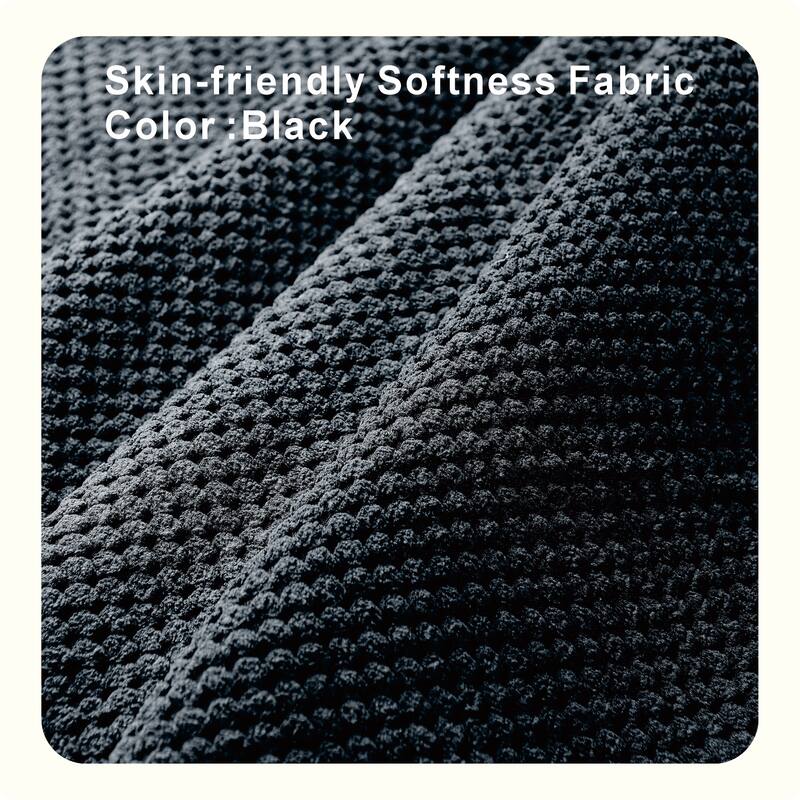 Round Storage Ottoman with Lift-Off Tray and Upholstered Fabric