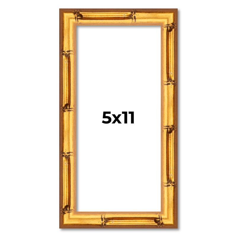 5x11 Frame Gold Bamboo Picture Frame Modern Photo Frame Includes UV Acrylic Shatter Guard Front Acid Free Foam Backing Board
