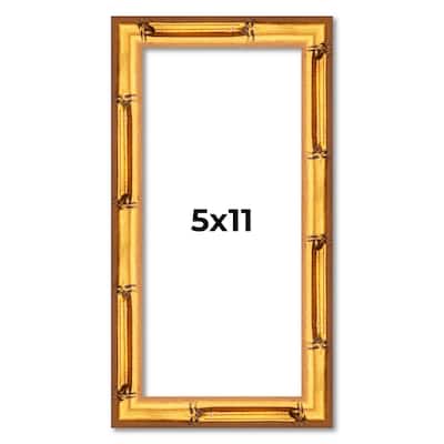 5x11 Frame Gold Bamboo Picture Frame Modern Photo Frame Includes UV Acrylic Shatter Guard Front Acid Free Foam Backing Board