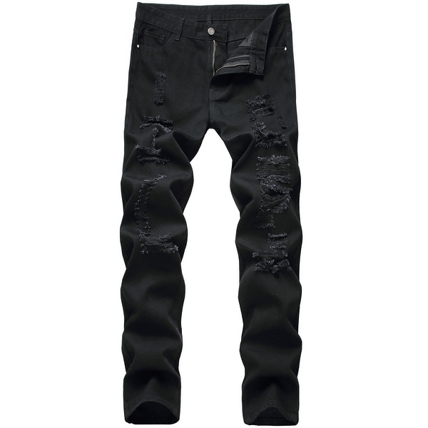 Black distressed jeans mens