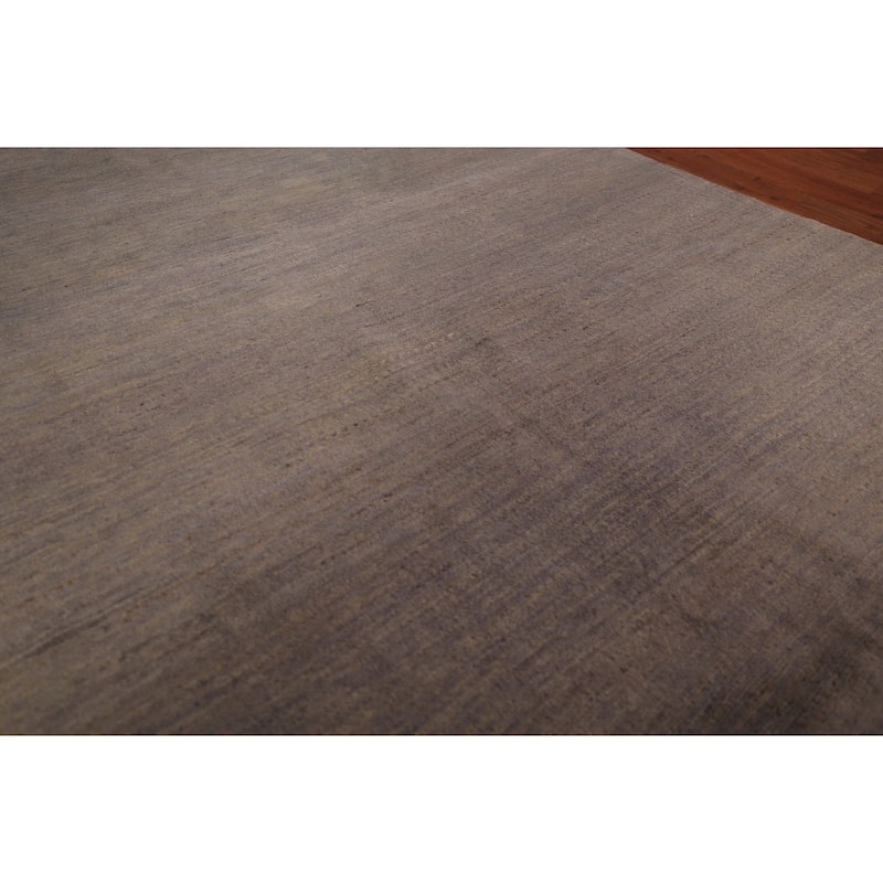 Gray & Beige Gabbeh Modern Area Rug Hand-Knotted Wool Carpet - 4'9" x 6'5"