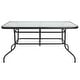 preview thumbnail 11 of 30, Rectangular Glass Metal Patio Table with Umbrella Hole