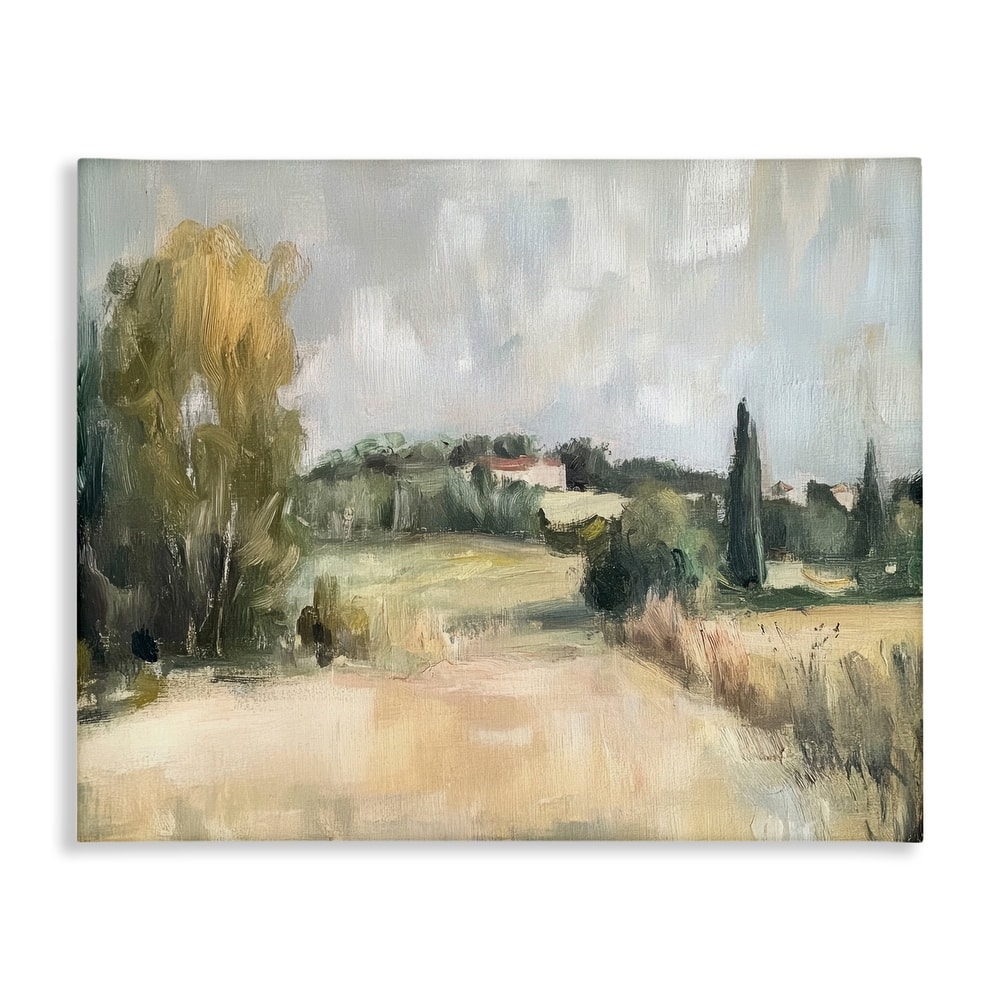 Stupell Hill Top House Landscape Canvas Wall Art Design By Petal Prints Design