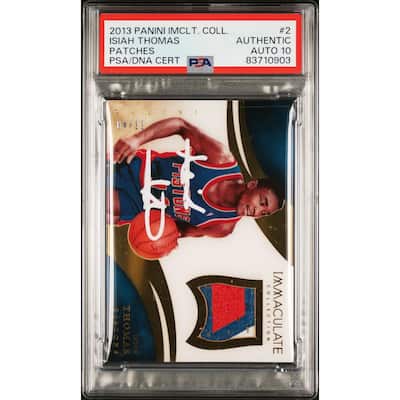 Isiah Thomas 2013 Panini Immaculate Patches Card #2 Auto Graded PSA 10 4/11 - 8'6" x 11'6"