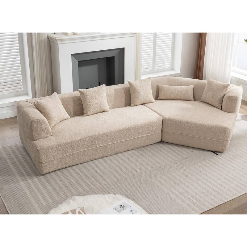 Boucle Fabric Free Combination Modular Reversible Sofa Set
