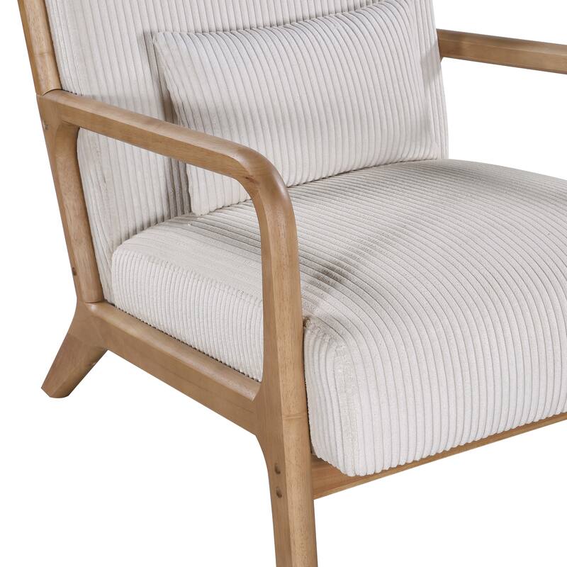 Lounge Chair with Wooden Frame - 32.25" D x 26" W x 30.5" H