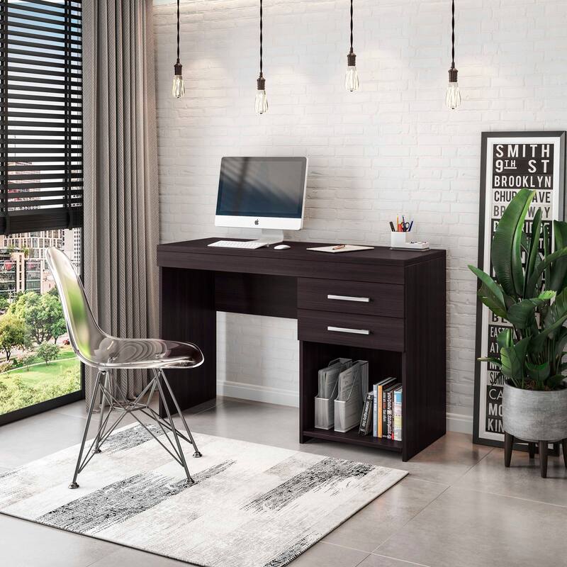 Home Office Workstation with Storage, Espresso - Espresso
