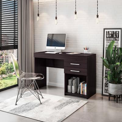 Home Office Workstation with Storage, Espresso