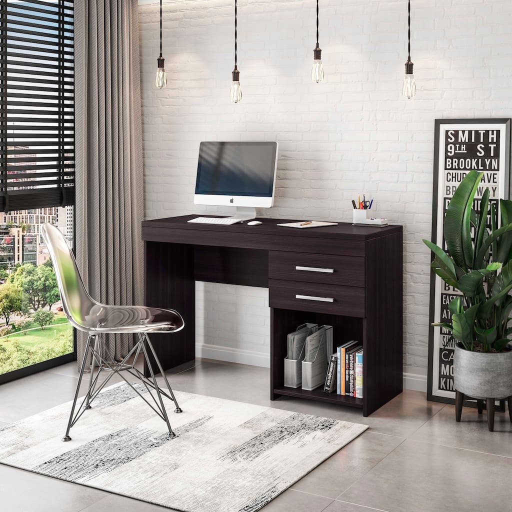 Home Office Workstation with Storage, Espresso