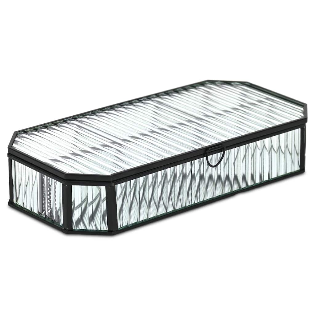 Zelara 11.6" Fluted Glass Mirrored Display Box - N/A