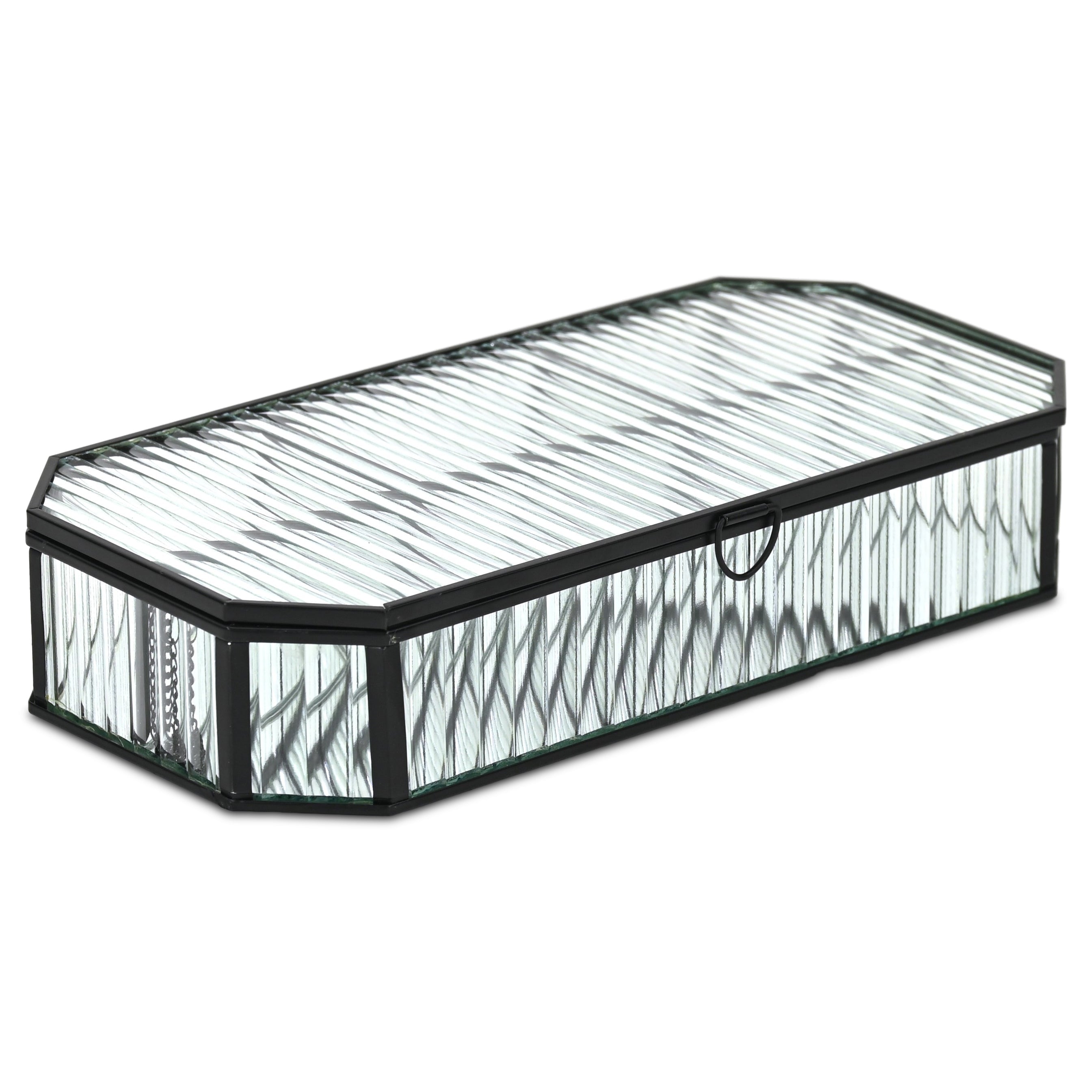 Zelara 11.6" Fluted Glass Mirrored Display Box - N/A