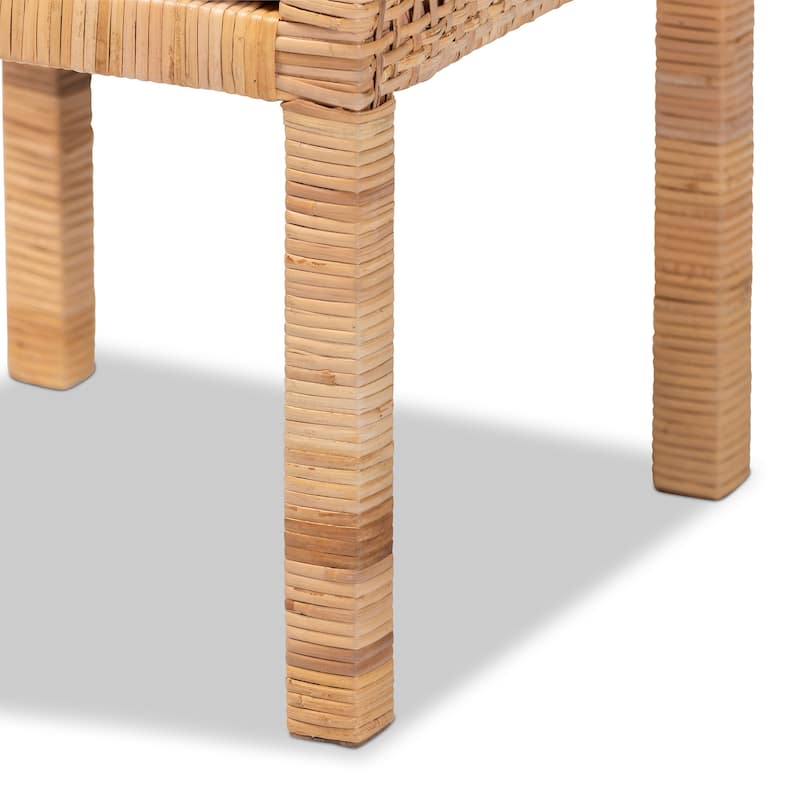 Vivan Modern Bohemian Natural Rattan 1-Door Nightstand